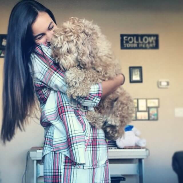 A college student and her dog